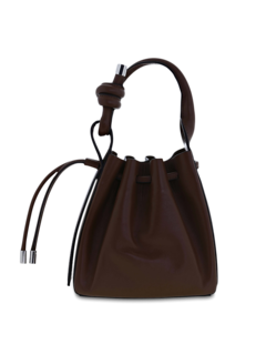 Chocolate Brown Cinch Bag with a Hangman Knot Handle