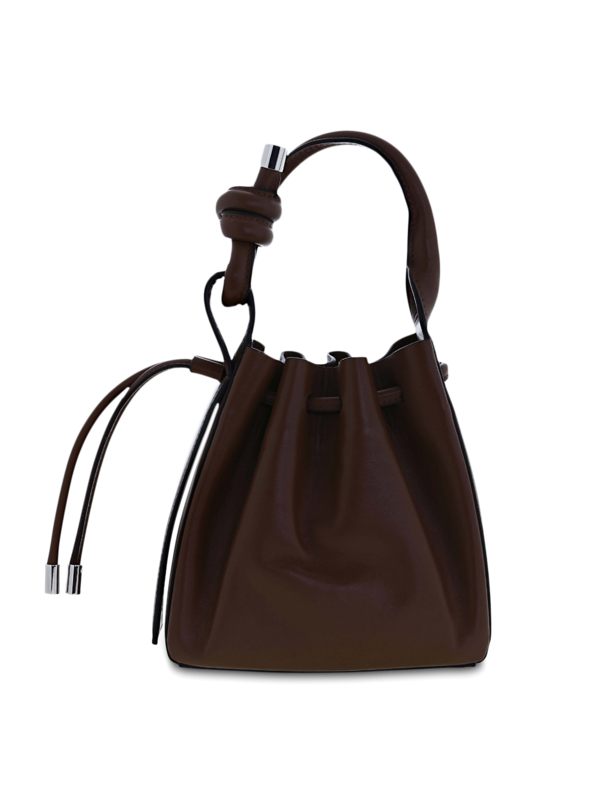 Chocolate Brown Cinch Bag with a Hangman Knot Handle