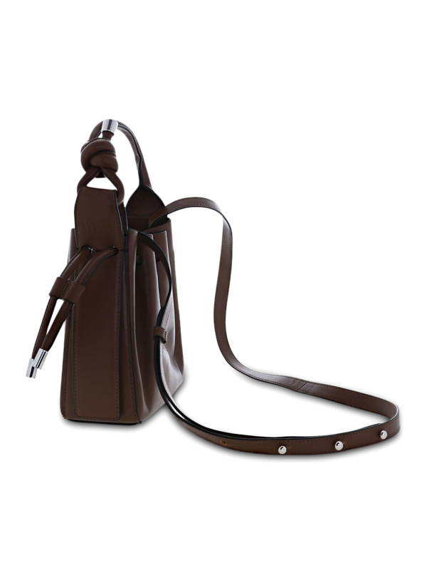 Chocolate Brown Cinch Bag with a Hangman Knot Handle
