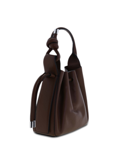Chocolate Brown Cinch Bag with a Hangman Knot Handle