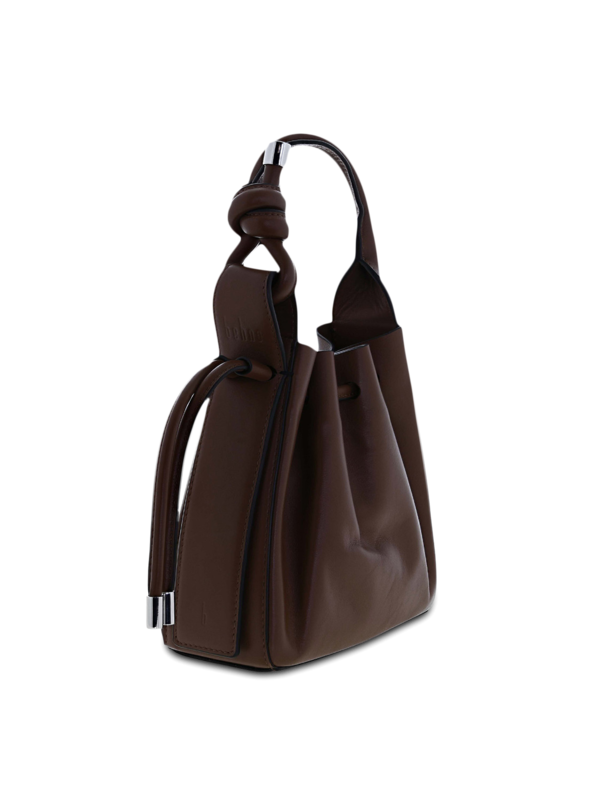 Chocolate Brown Cinch Bag with a Hangman Knot Handle