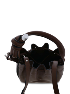 Chocolate Brown Cinch Bag with a Hangman Knot Handle