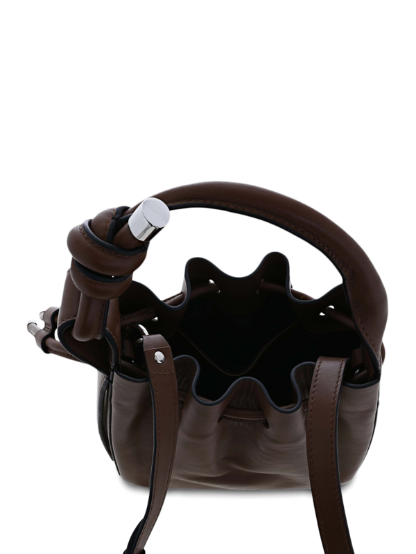 Chocolate Brown Cinch Bag with a Hangman Knot Handle