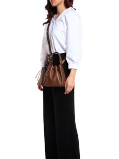 Chocolate Brown Cinch Bag with a Hangman Knot Handle