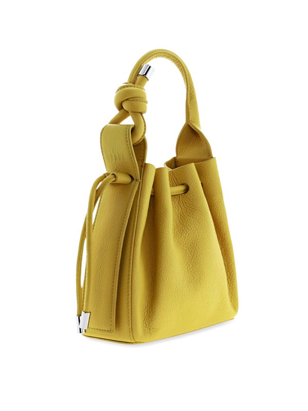 Mustard Yellow Cinch Bag with a Hangman Knot Handle