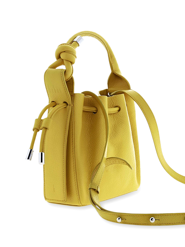 Mustard Yellow Cinch Bag with a Hangman Knot Handle