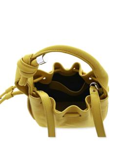 Mustard Yellow Cinch Bag with a Hangman Knot Handle