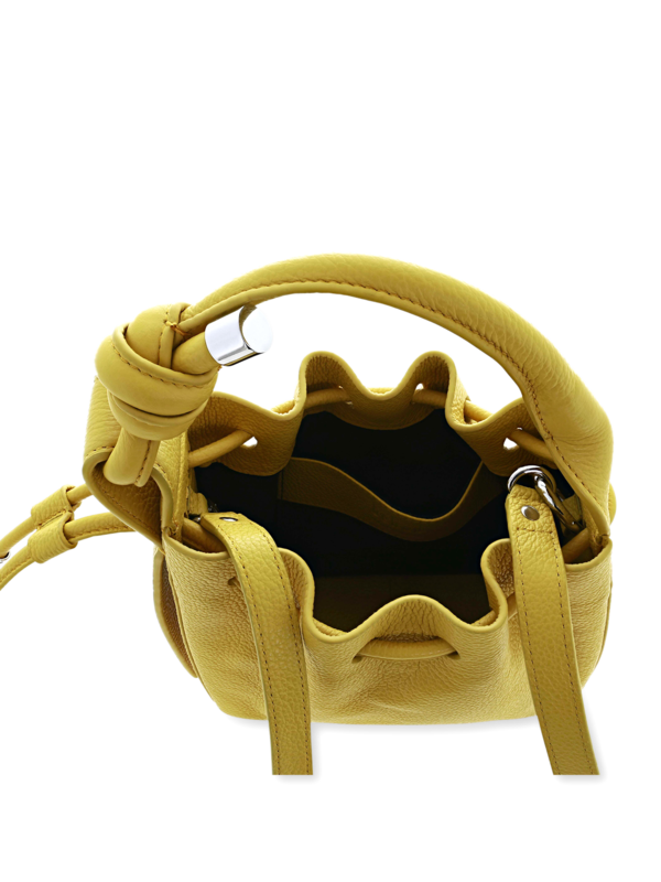 Mustard Yellow Cinch Bag with a Hangman Knot Handle