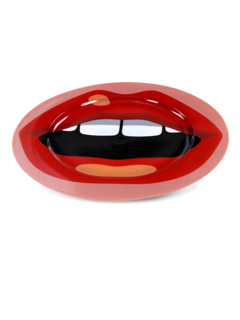 Colored Dinner Plate with Vintage Lips Print