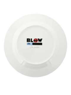 Colored Dinner Plate with Vintage Peace Sign Print