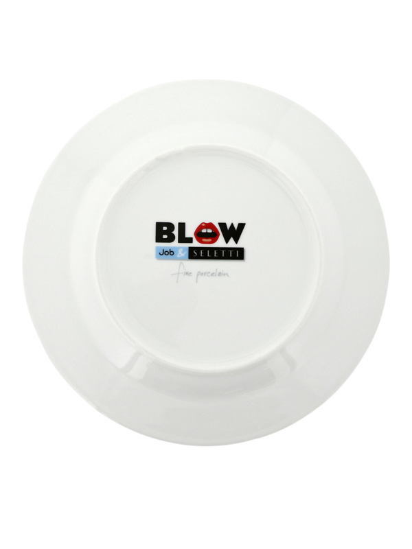 Colored Dinner Plate with Vintage Lightning Bolt Print