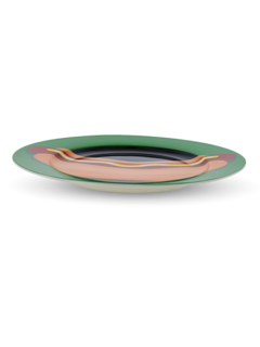 Colored Dinner Plate with Vintage Hot Dog Print
