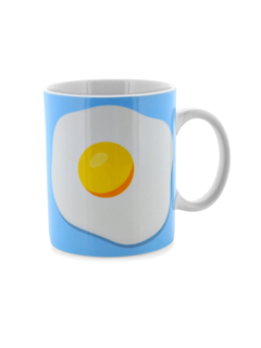 Colored Coffee Mug with Vintage Egg Print