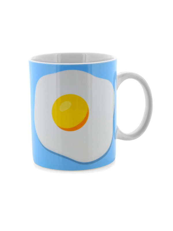 Colored Coffee Mug with Vintage Egg Print