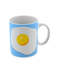 Colored Coffee Mug with Vintage Egg Print