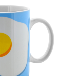 Colored Coffee Mug with Vintage Egg Print