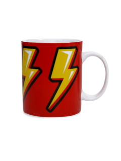 Colored Coffee Mug with Vintage Lightning Bolt Print