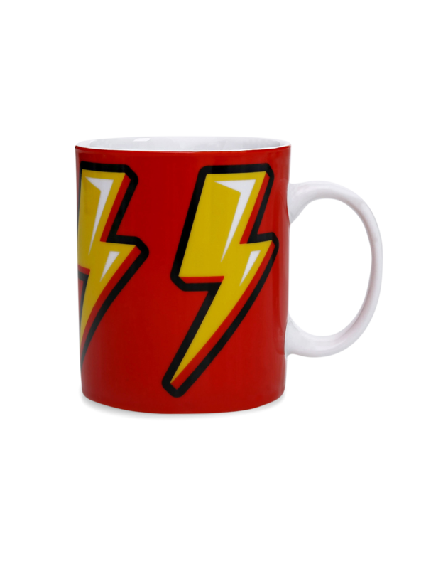 Colored Coffee Mug with Vintage Lightning Bolt Print