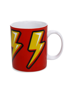 Colored Coffee Mug with Vintage Lightning Bolt Print