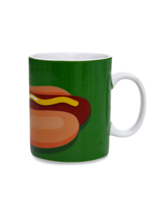 Colored Coffee Mug with Vintage Hot Dog Print