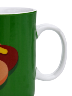 Colored Coffee Mug with Vintage Hot Dog Print