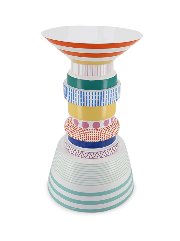 طاولة نوفا جيلبيرتو من بوسا بلون أبيض لامع وألوان