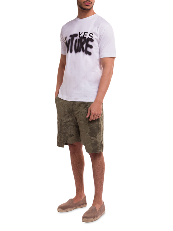 Layered Cargo Shorts with a Splatter Pattern