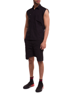 Layered Cargo Shorts in Black