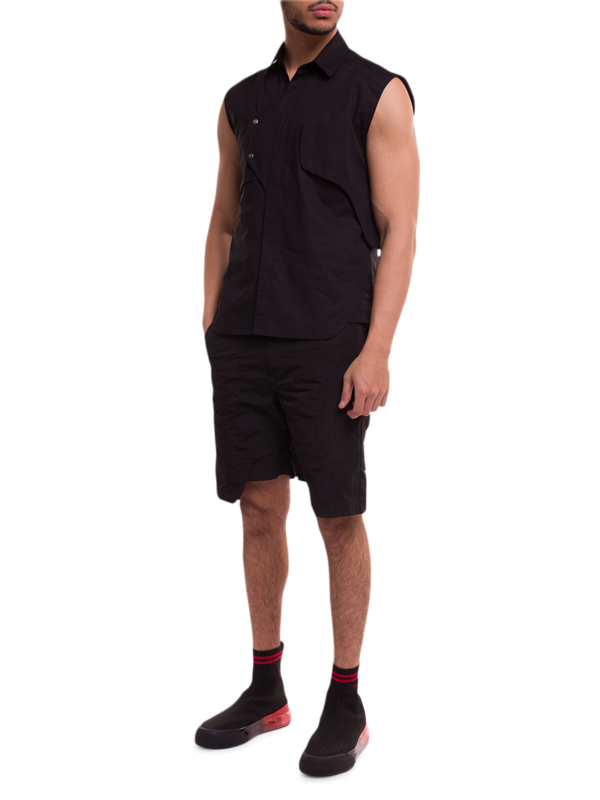 Layered Cargo Shorts in Black