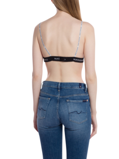Black Lace Bralette with Monogrammed Straps