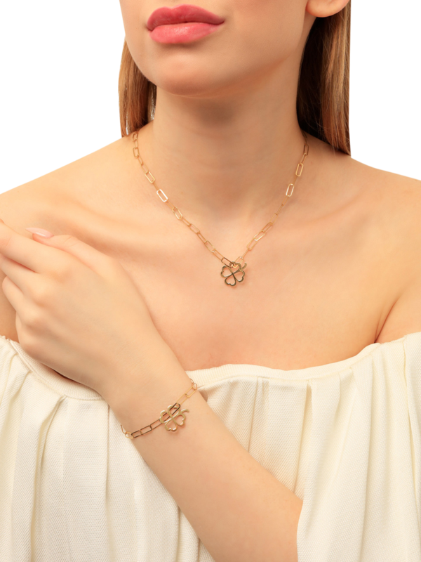 Chain Me Up Clover Outline Charm