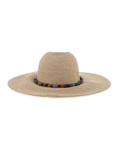 Cassidy Straw Hat with Colorful Beads