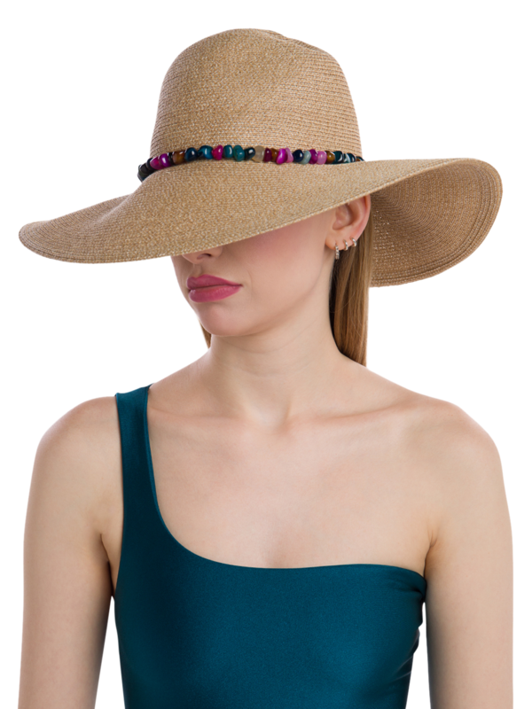 Cassidy Straw Hat with Colorful Beads