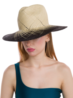 Emmanuelle Straw Hat with Ombré Exterior
