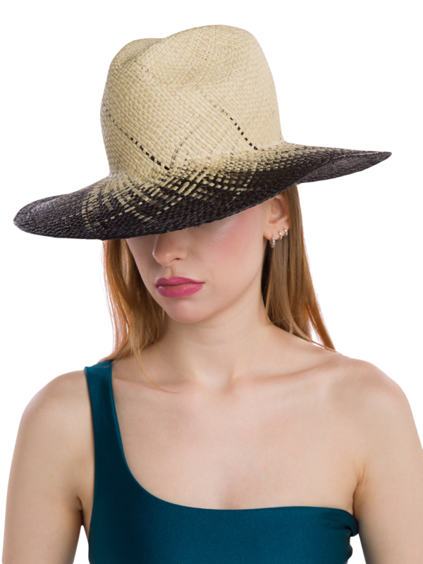 Emmanuelle Straw Hat with Ombré Exterior