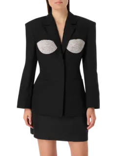 Crystal Embellished Tailored Spiral Blazer