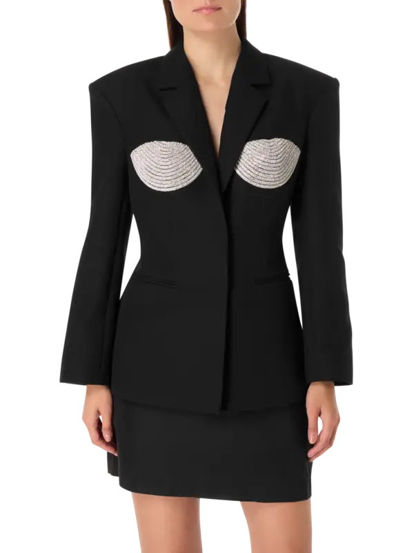 Crystal Embellished Tailored Spiral Blazer