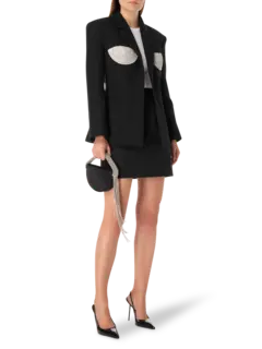 Crystal Embellished Tailored Spiral Blazer