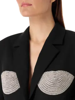 Crystal Embellished Tailored Spiral Blazer
