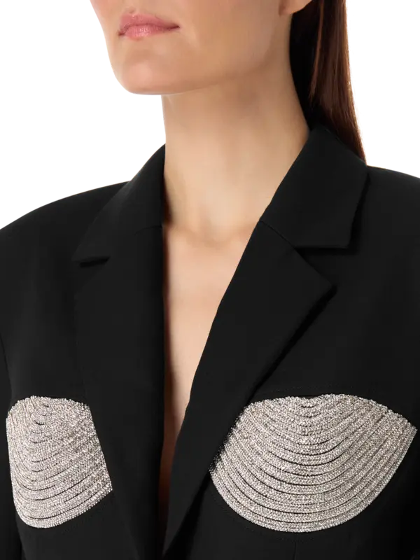 Crystal Embellished Tailored Spiral Blazer