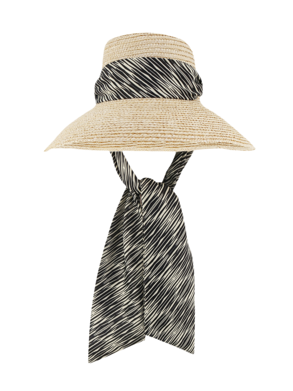 Annabelle Straw Hat with Scarf Embellishment