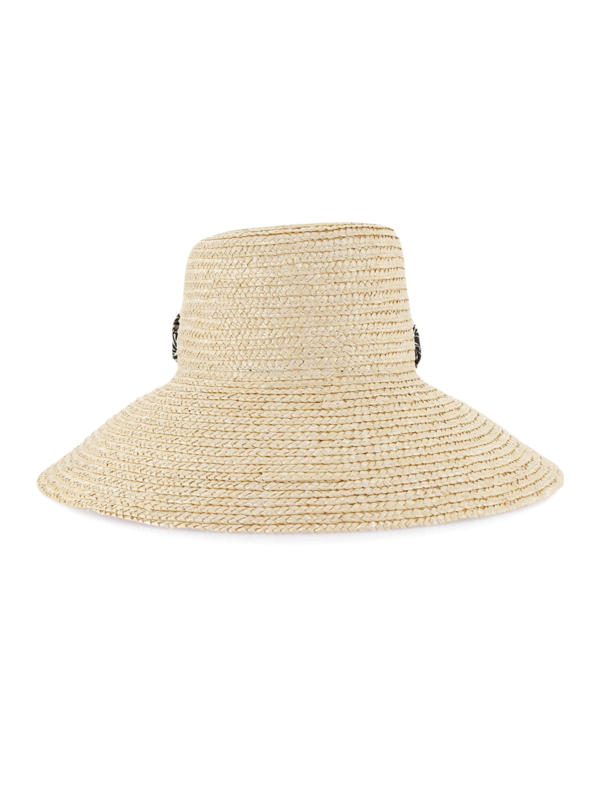 Annabelle Straw Hat with Scarf Embellishment