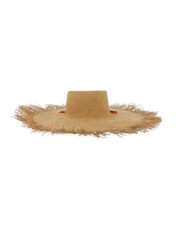 Valentina Straw Hat with Tortoise Shell Chain