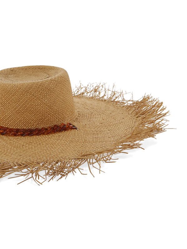 Valentina Straw Hat with Tortoise Shell Chain