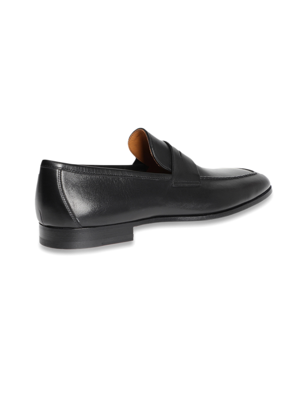 Black leather loafers