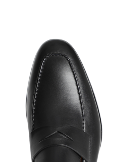 Black leather loafers