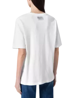 تيشيرت ماي من قماش الجيرسيه القطني بأكمام قصيرة