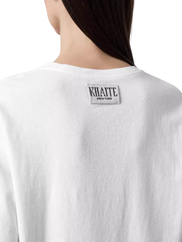 تيشيرت ماي من قماش الجيرسيه القطني بأكمام قصيرة