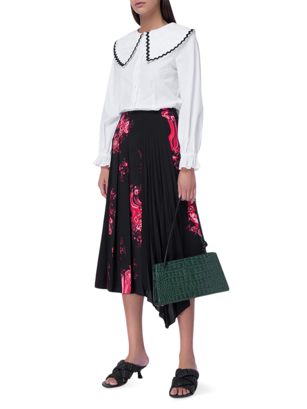 Floral Print Asymmetric Skirt