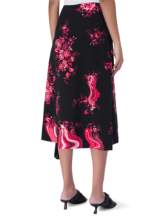 Floral Print Asymmetric Skirt